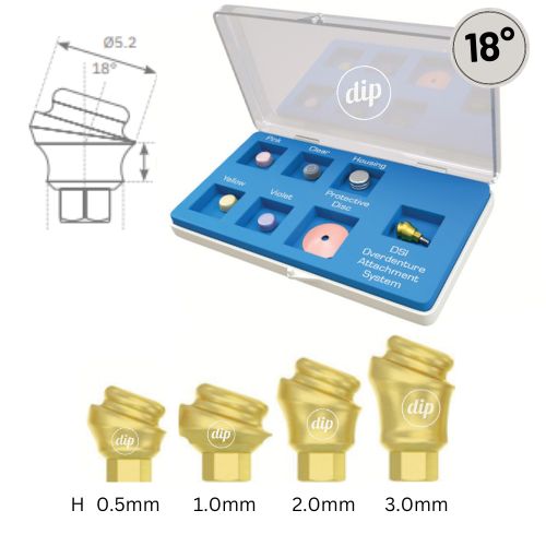 18° Angled Overlock™ Overdenture Attachment KIT for Internal Hex RP 3.5