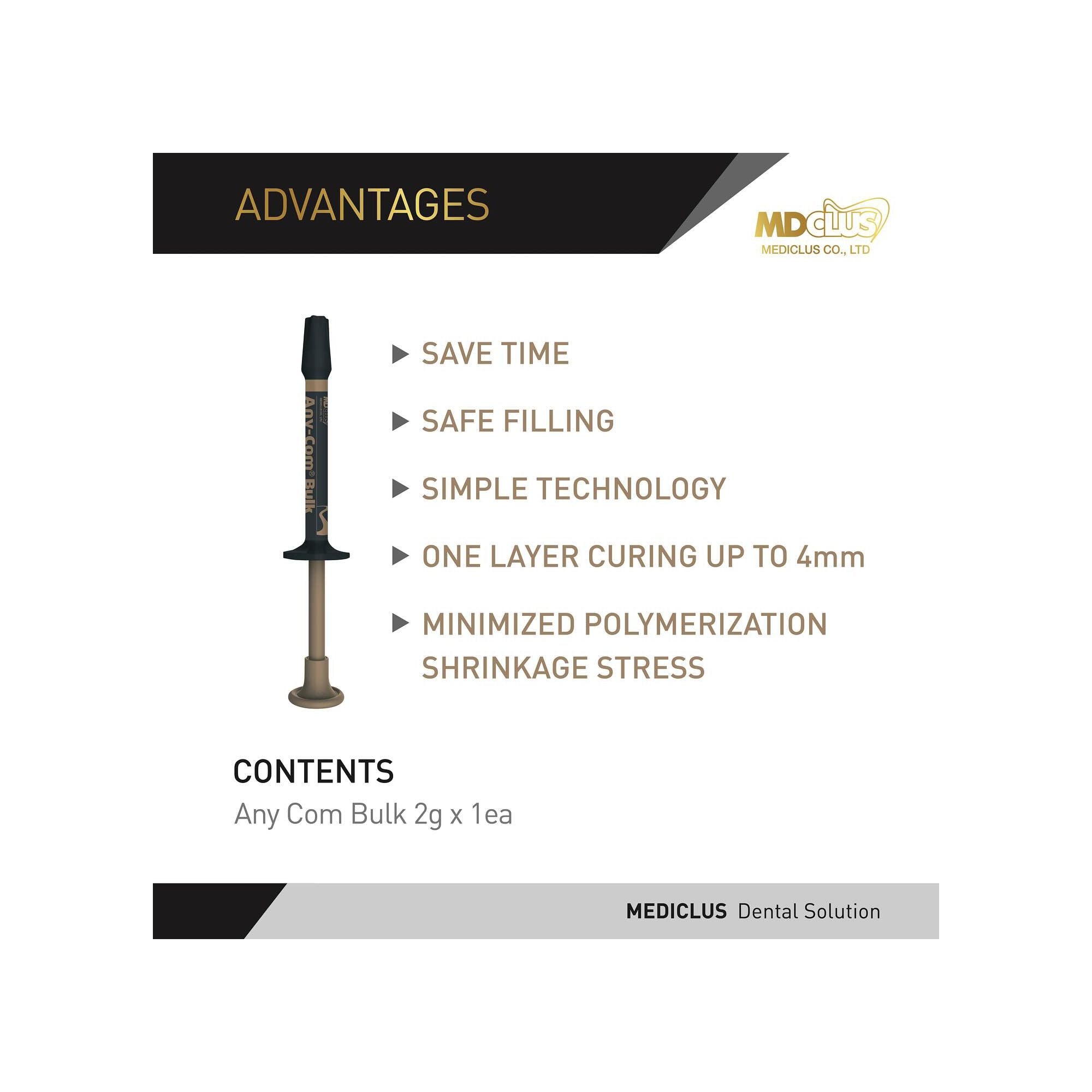 MDCLUS Any-Com Bulk Flowable Composite in Syringe 2g