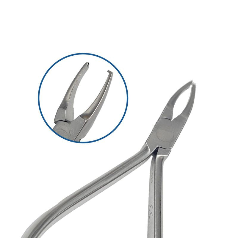 Stainless steel dimple-forming plier for clear aligner therapy