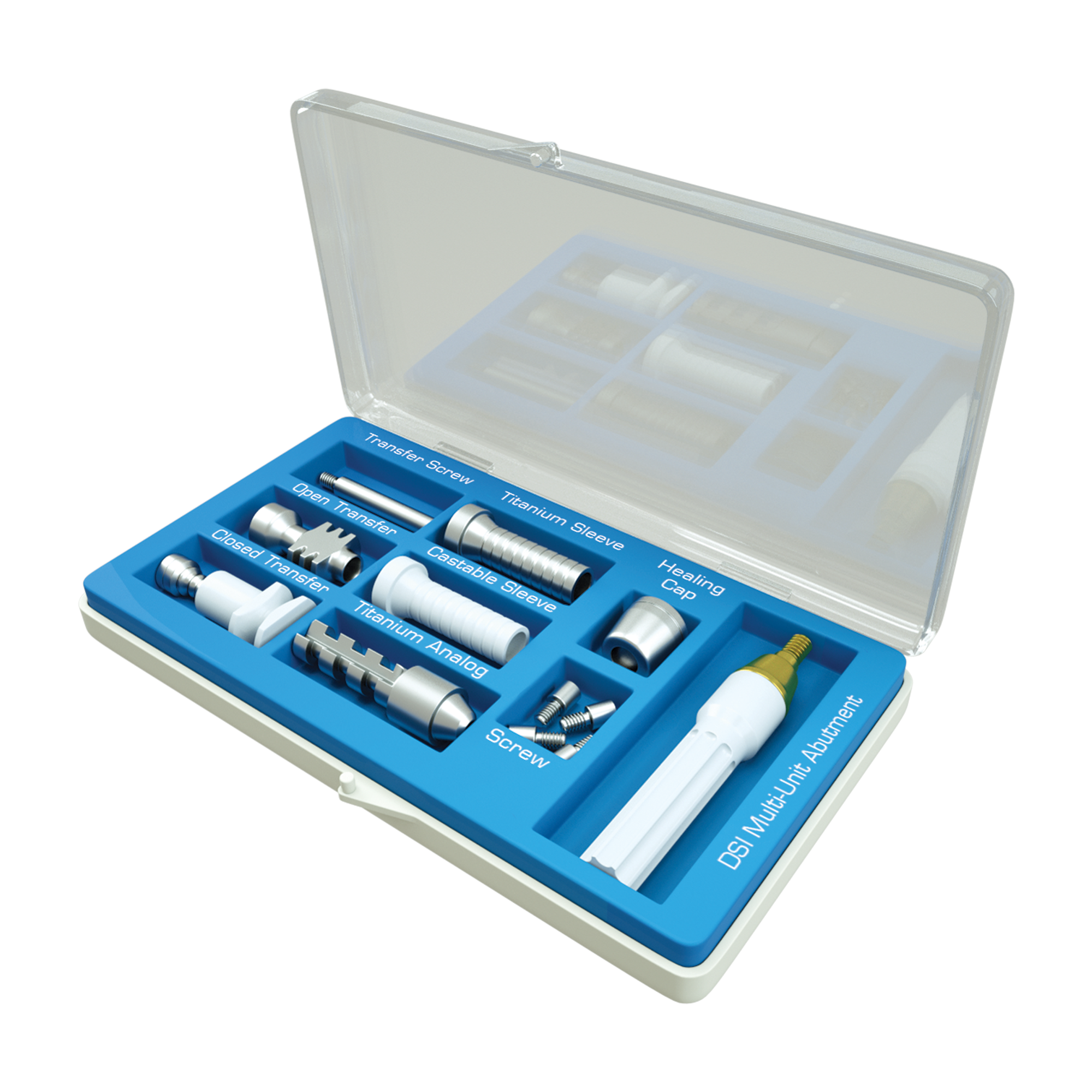 DIP Premium Straight Multi Unit Abutment Top Hex (M1.4) 4.9mm Full Set - Internal Hex Ø2.42mm