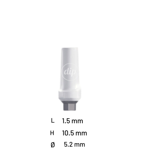 Straight Anatomic Zirconia Abutment for Internal Hex RP 3.5