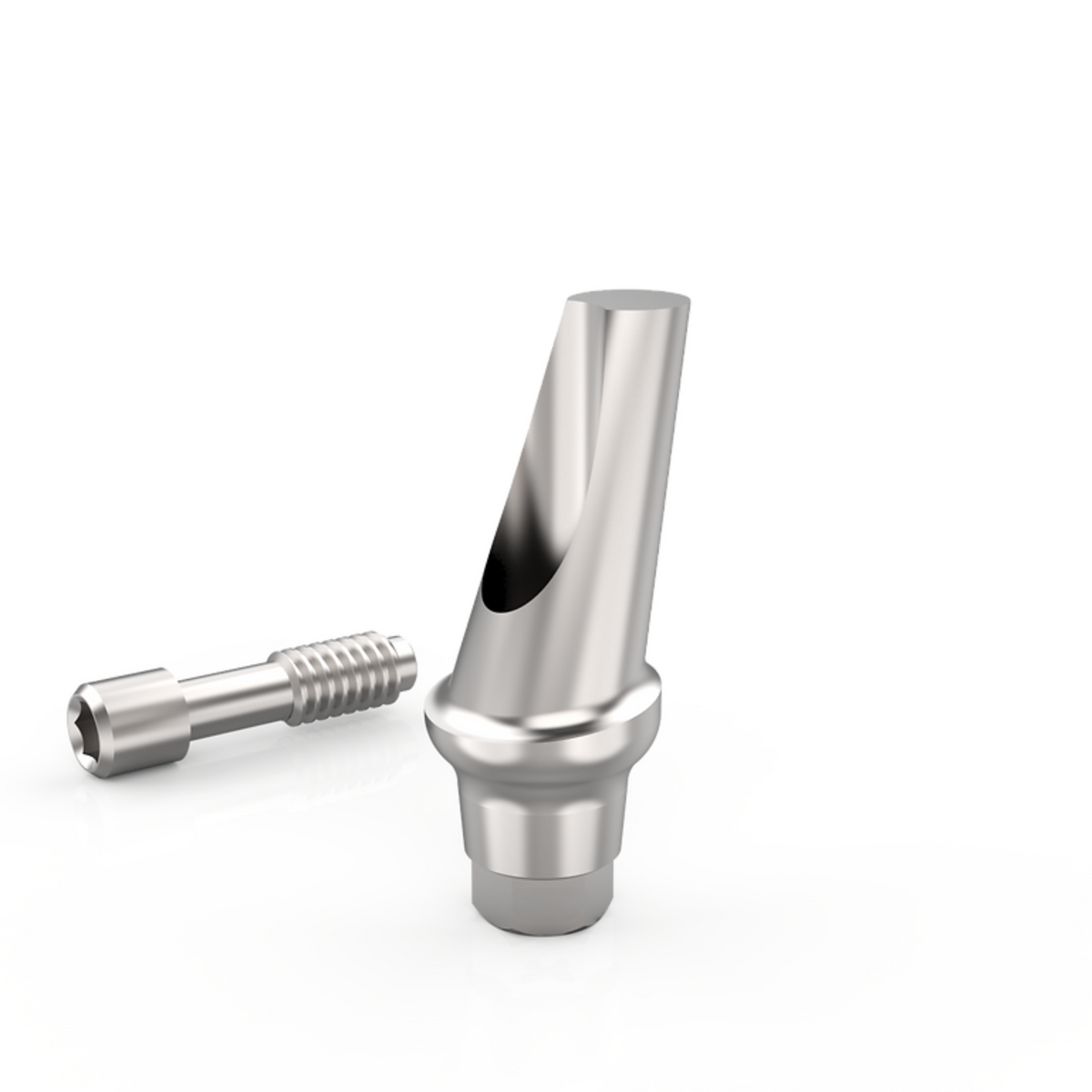 Angled Shoulder Abutment Compatible with MegaGen AnyRidge®, Gingiva Height 1mm, titanium with connection screw
