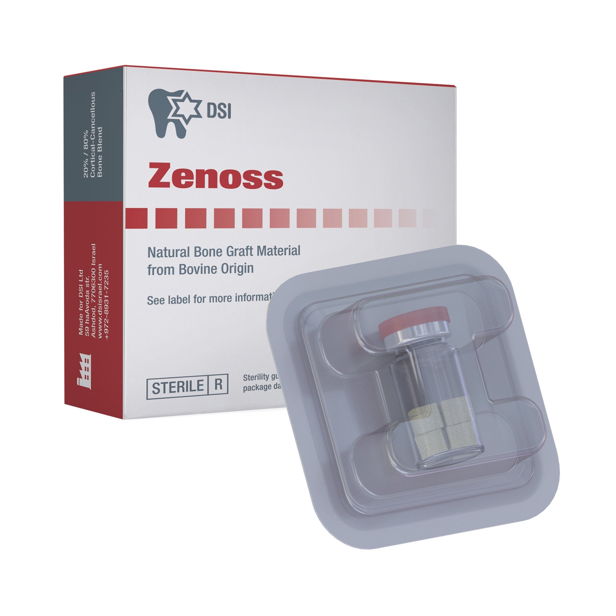 DIP Zenoss Bovine Natural Bone Graft Cortical-Cancellous Mix Blocks