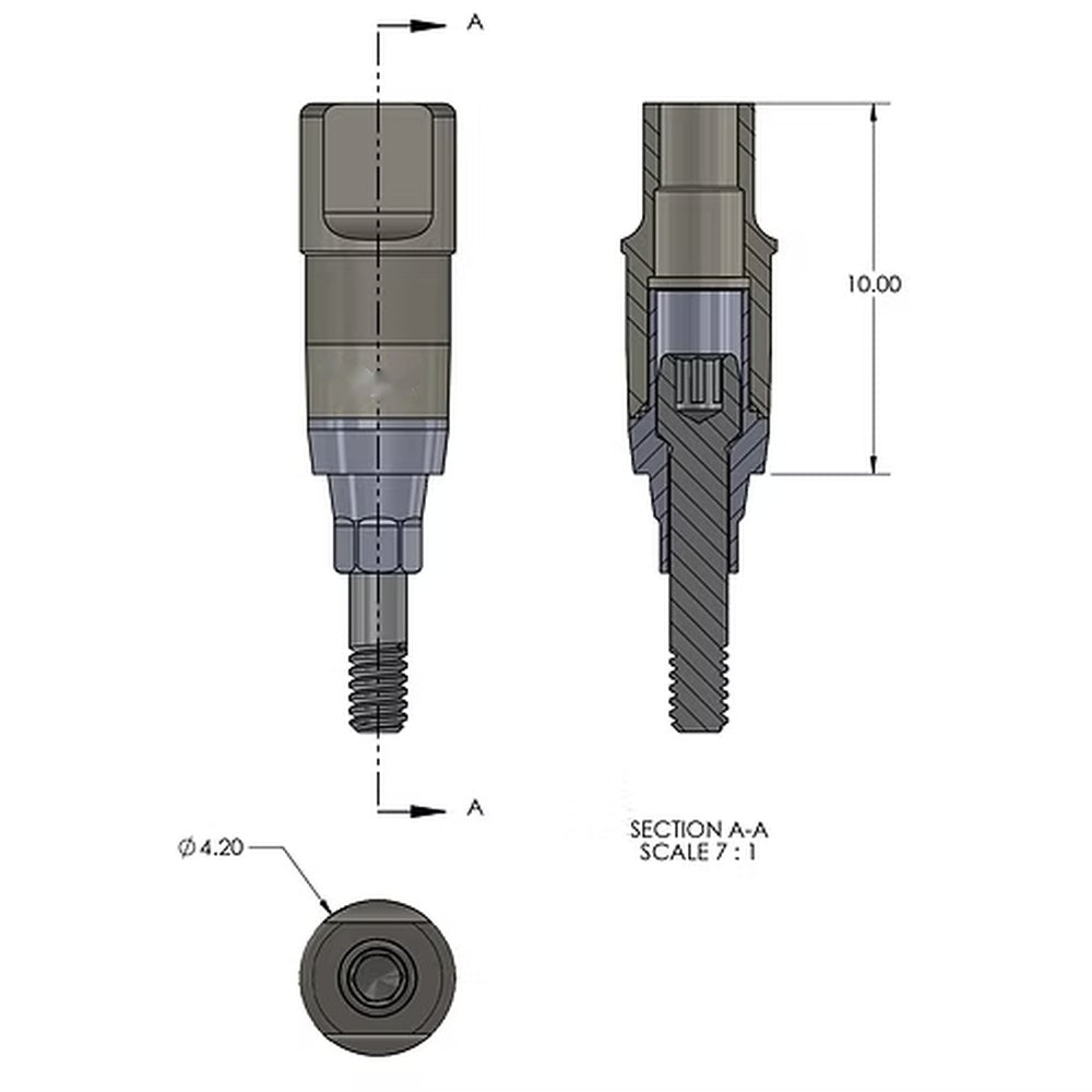 CAD/CAM Scan Body Osstem TS / Hiossen ET - Mini Platform - Technical Diagram, Dimensions and Materials