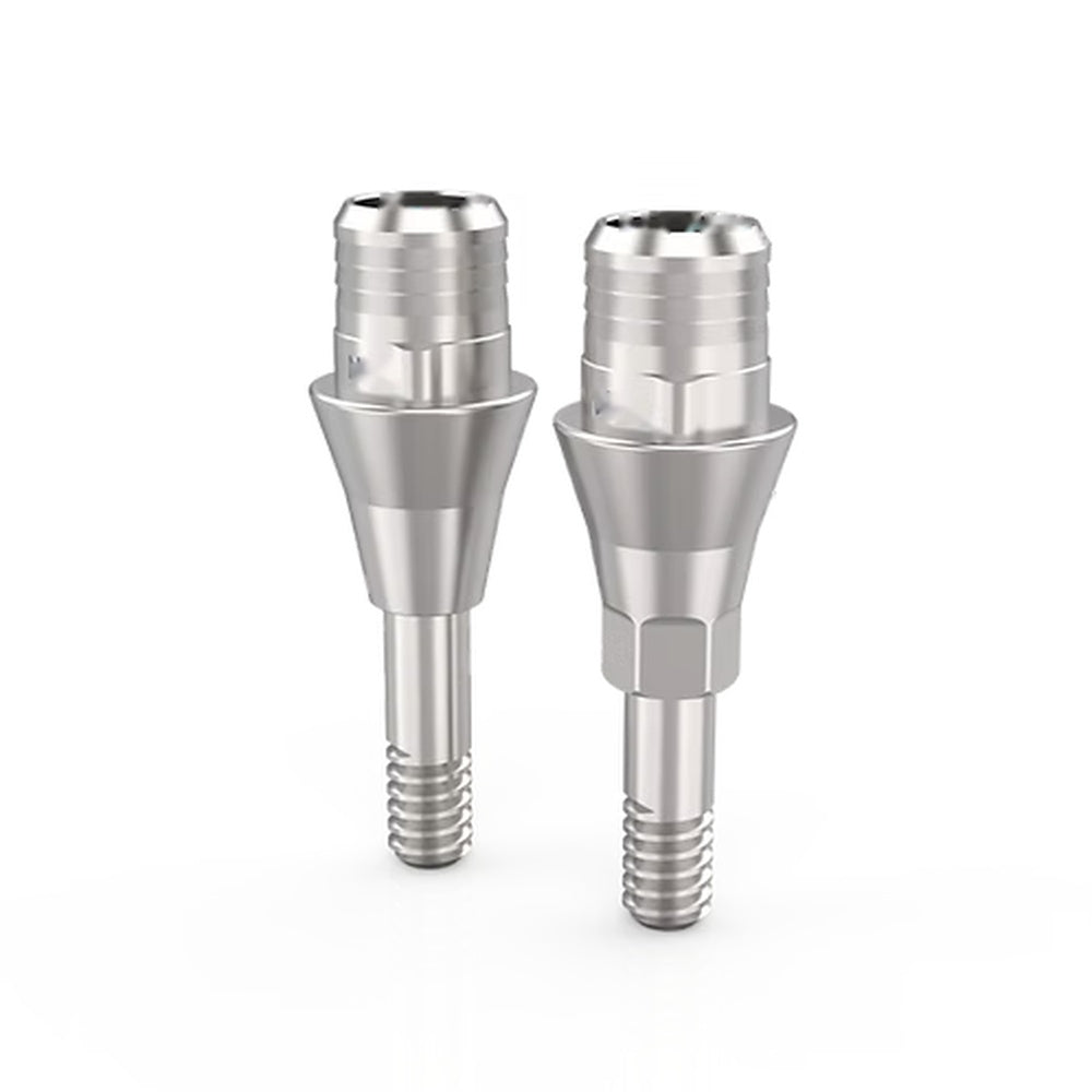Ti-Base CAD/CAM Abutment for Osstem TS / Hiossen ET - Mini Platform, Rotational and Anti-Rotational versions side by side