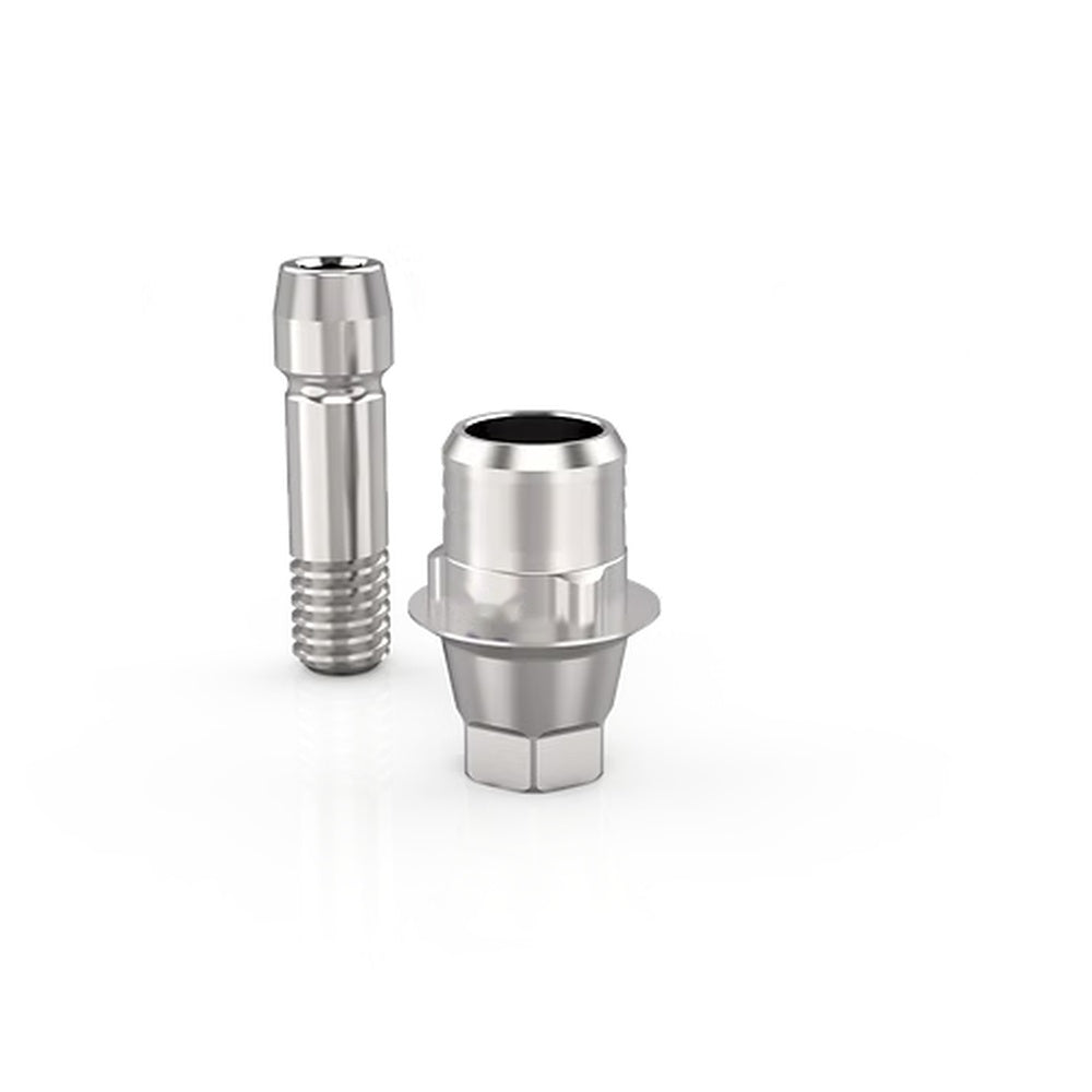 Ti-Base CAD/CAM Abutment for Osstem TS / Hiossen ET - Regular Platform, 1.0mm gingival height / T3.2mm thread size, with titanium fixation screw