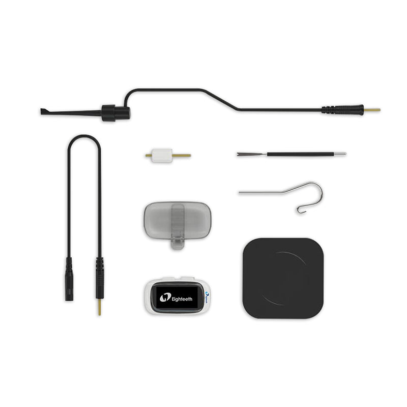 Eighteeth AirPex apex locator with file clip, lip hook, cables, probe and charging base