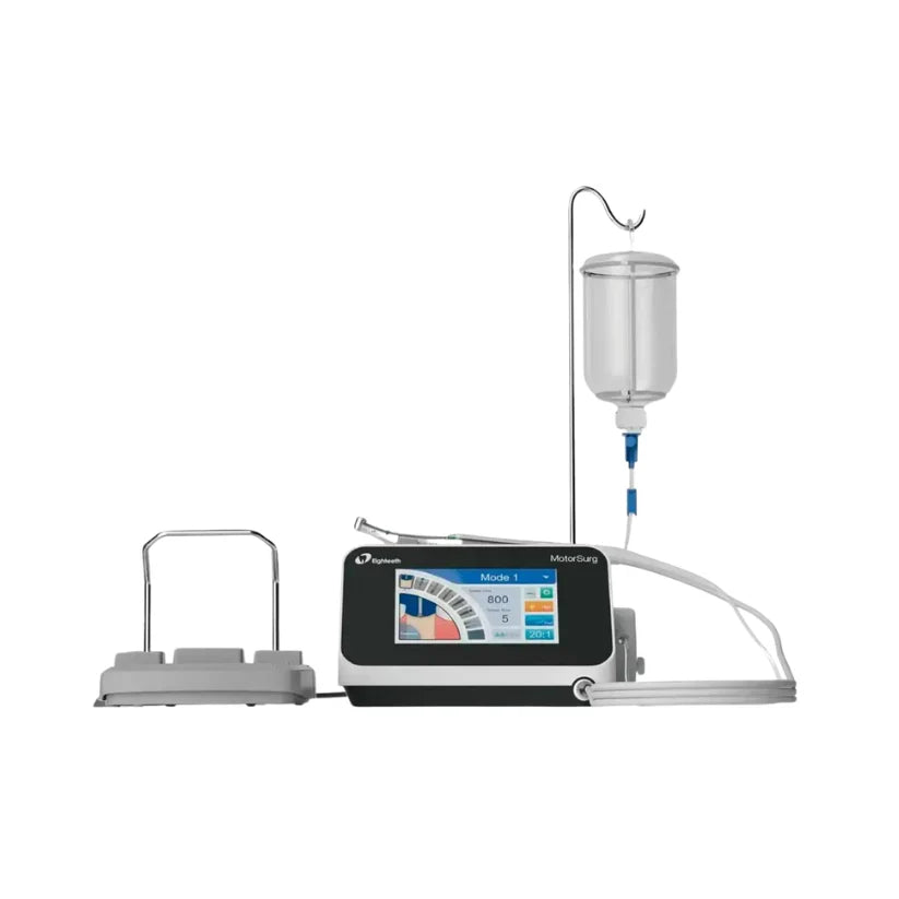 Eighteeth MotorSurg implant motor full setup, front view