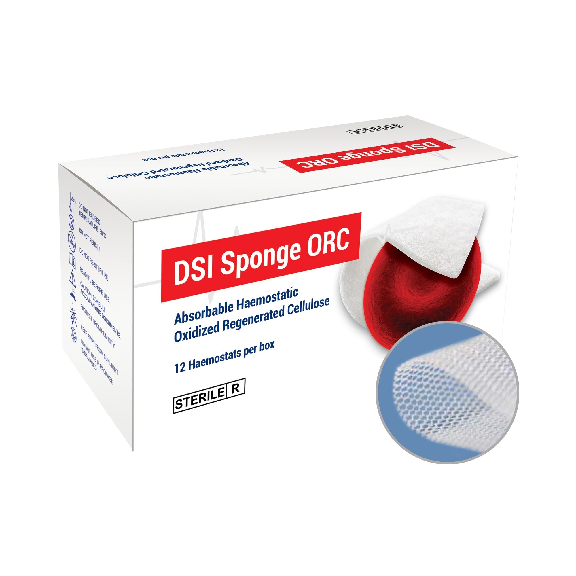 DIP ORC Sterile Absorbable Hemostatic Sponge Plant-Based Cellulose Fine 13x51mm