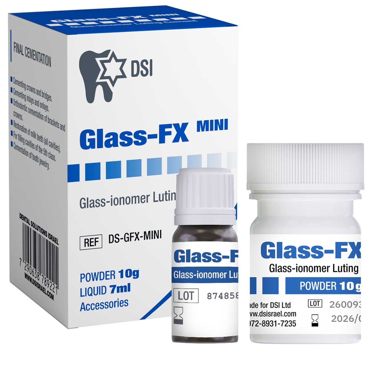 DIP Glass FX Glass-Ionomer Luting Cement Mini Powder Liquid 10g 7ml