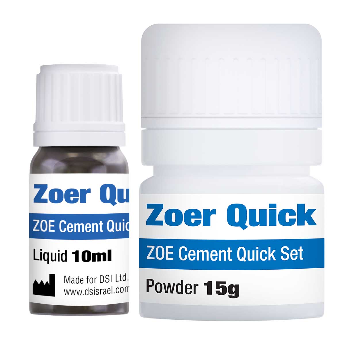 DIP Zoer Quick ZOE Temporary Cement Rapid Setting Powder Liqud Set 15g +10ml