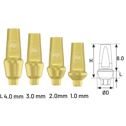 Straight Transfer-Abutment for Internal Hex RP 3.5