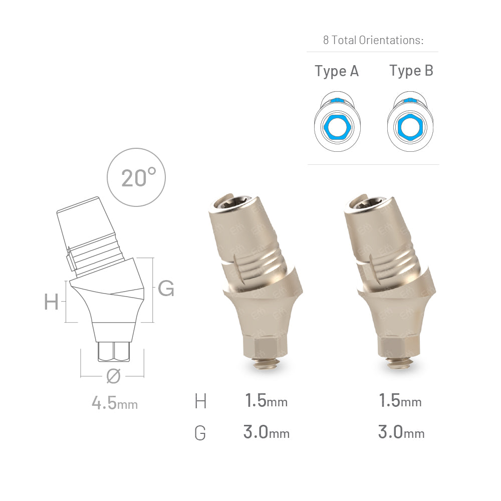 MegaGen® AnyRidge® Sirona® CEREC compatible 20° angled CAD/CAM Ti-Base