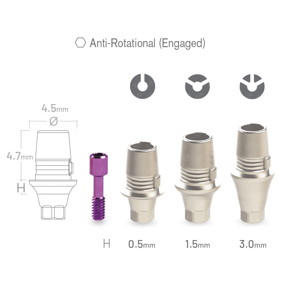 Nobel Biocare® Conical Connection NP Sirona® CEREC compatible anti-rotational (hex) CAD/CAM Ti-Base