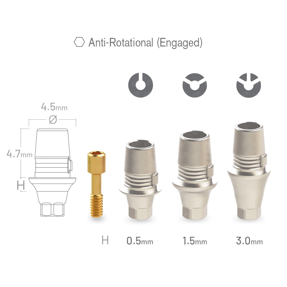 Nobel Biocare® Conical Connection RP Sirona® CEREC compatible anti-rotational (hex) CAD/CAM Ti-Base