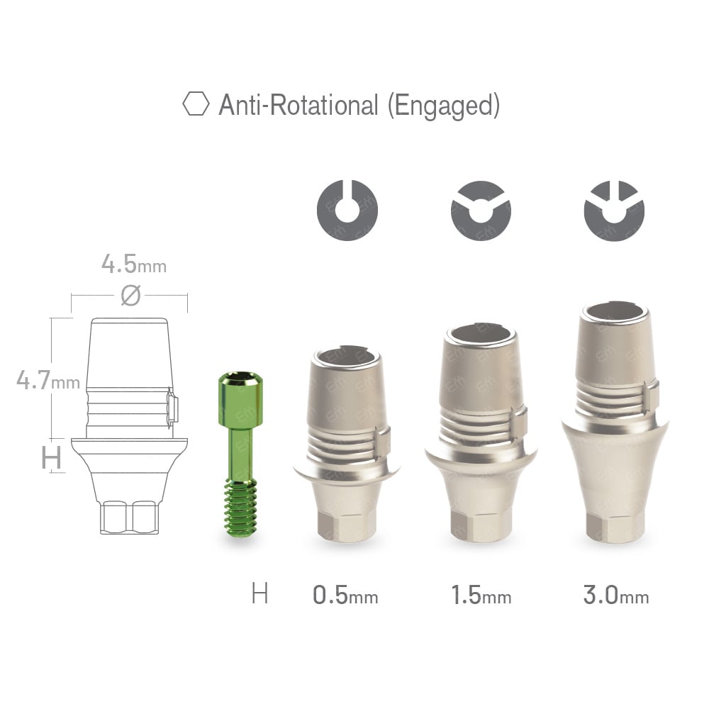 Osstem® TS / Hiossen® ET RP Sirona® CEREC compatible anti-rotational (hex) CAD/CAM Ti-Base