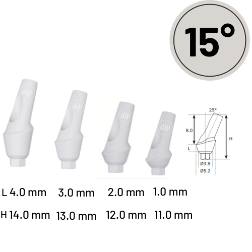 15° Angled Anatomic Peek Abutment for Internal Hex RP 3.5