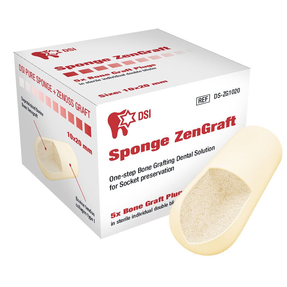 DIP Sponge ZenGraft Bone Plugs for Ridge Grafting 100% Bovine