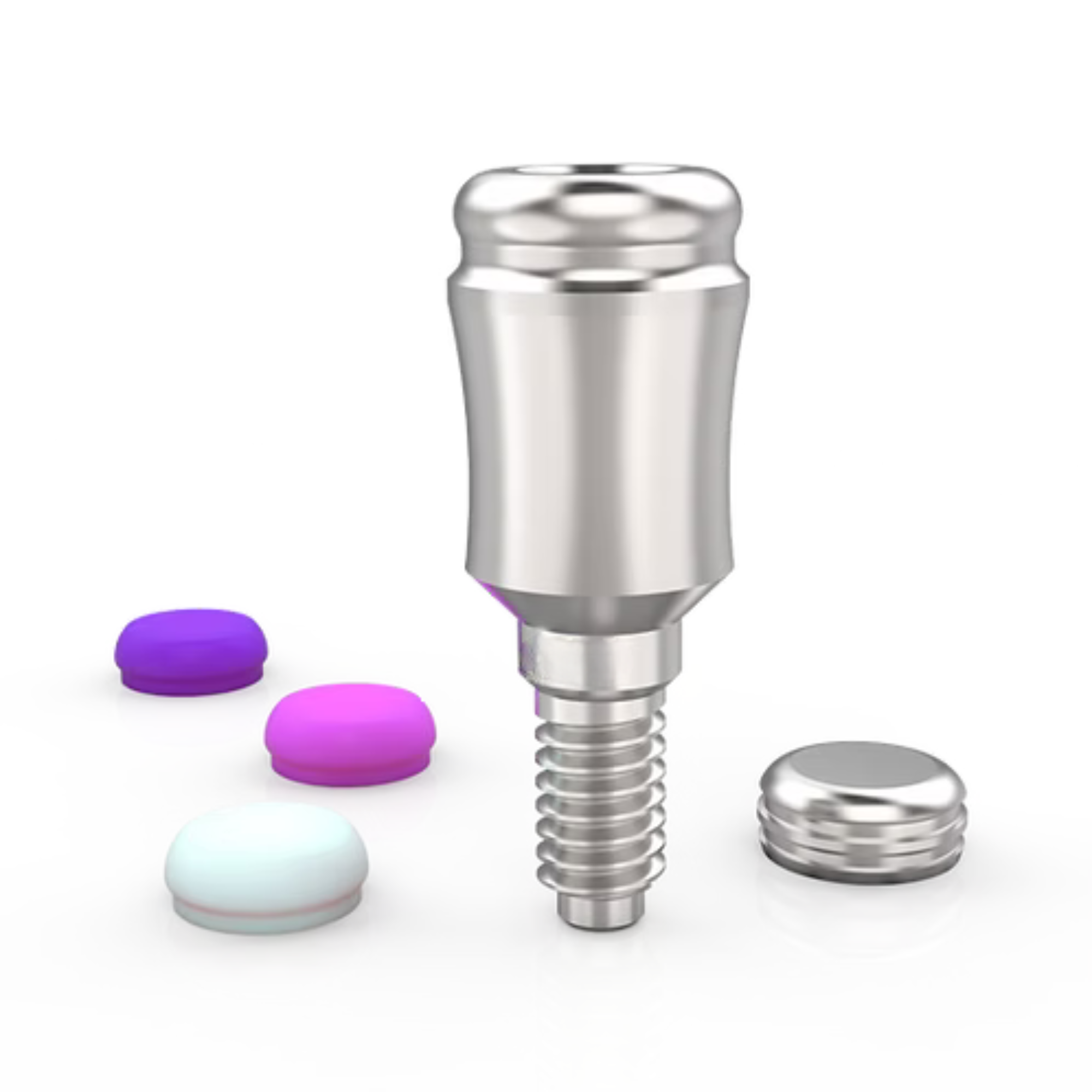titanium overdenture attachment system with inserts