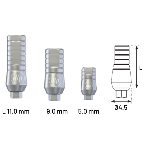 Straight Titanium Abutment for Internal Hex RP 3.5