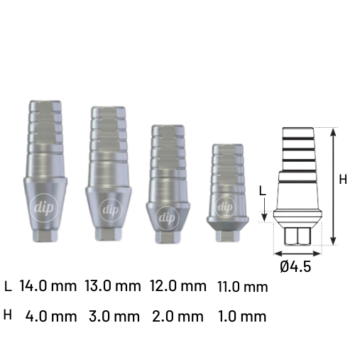 Straight Shoulder Titanium Abutment for Internal Hex RP 3.5